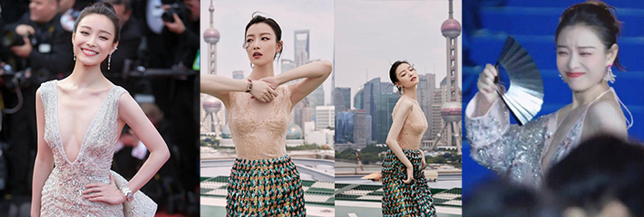 著名女星 倪妮 性感深v侧漏走光 侧乳小肉色太诱人了！
