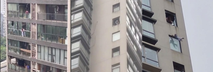 震惊 网传巴南区丽都锦城一女子将子孩仍出窗外 事发当时已经被警车带走
