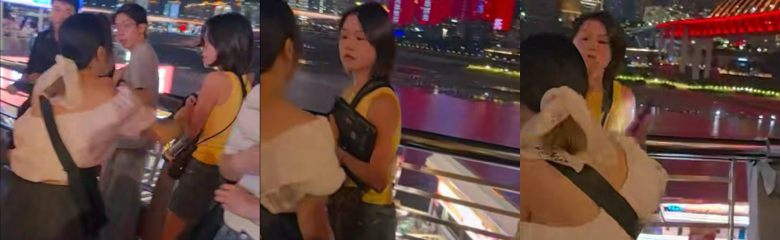 震惊！近日重庆洪崖洞女游客因争抢位置而大打出手，网友锐评果然有人的地方就有纷争