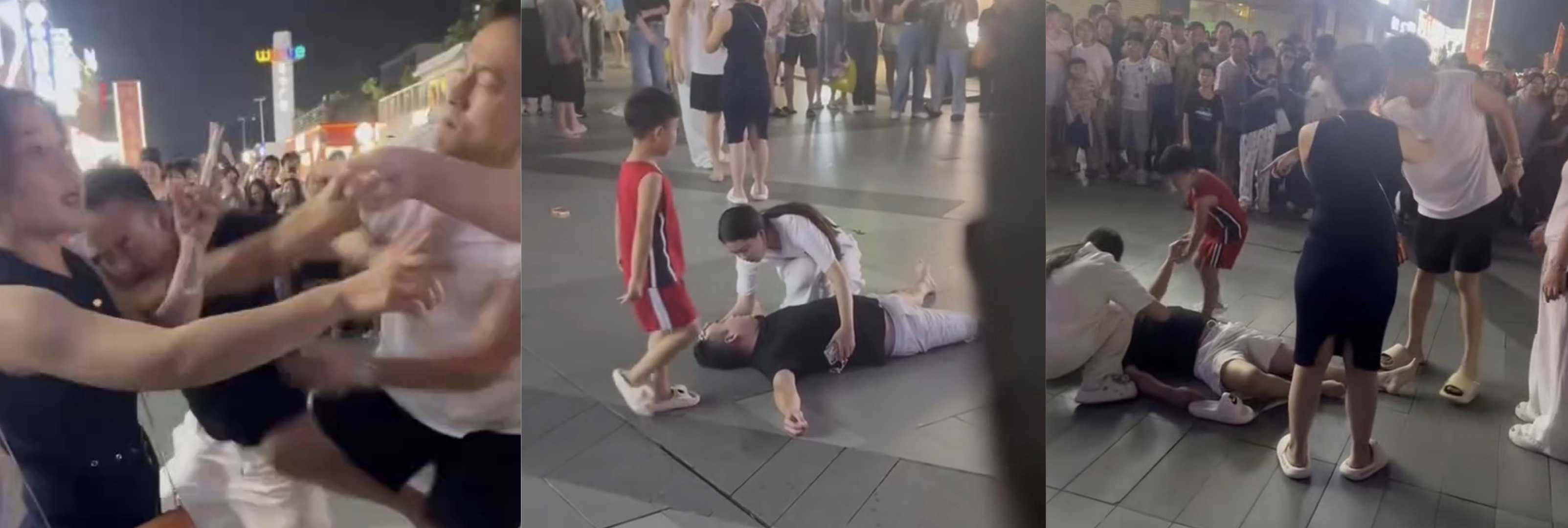养20年女儿给别人跑了，老爹颈动脉被打被干倒，亲情翻车吃瓜群众围观无人劝架!