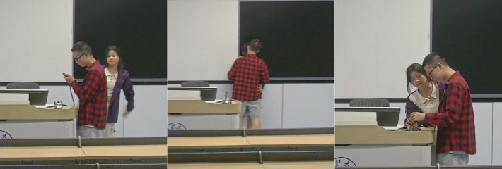 浙江大学北教4217班 情侣在教室做爱被教室监控拍下 监控下两人蹑手蹑脚的样子像你的第一次吗？