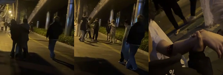 上演现实版古惑仔 砍人的貌似是个妹子 精神小伙打头阵被一刀砍懵 右臂差点断了！