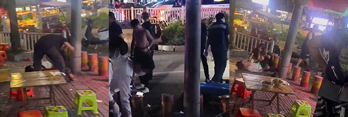 南宁北湖嗨老友酒吧 妹子勾搭奸夫玩火现场 结果被男友双杀!