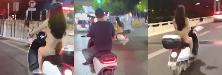 全网热瓜 潮汕大街惊现裸女 广东潮汕小仙女骑车突然停车把自己扒光全裸骑行!