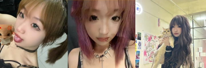 辽宁商贸职业学院杀马特黄毛妹唇钉鼻钉床上骚浪，假鸡吧猛插潮喷尖叫！