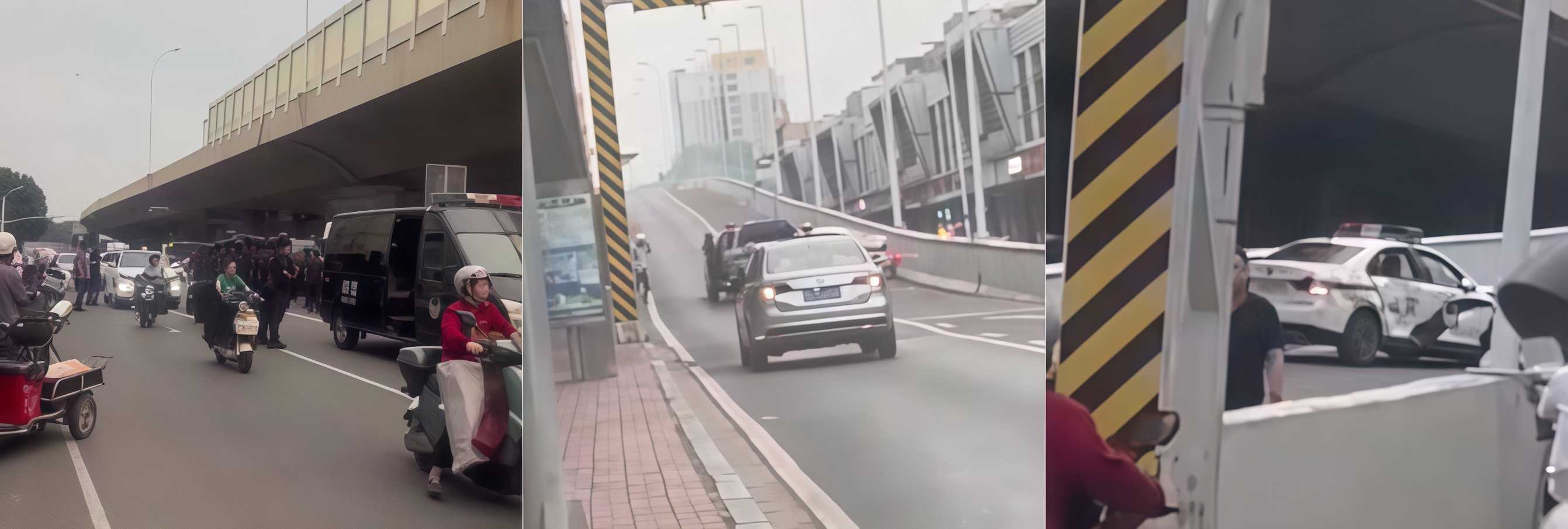 石家庄一男子欲跳桥轻生 谁知突然转身抢了警车一路狂奔连撞数人 最终被警方合力逼停抓捕!