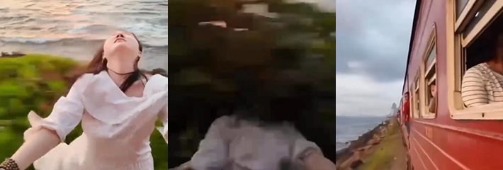 经典作死场面 中国女游客在斯里兰卡网红火车拍摄不慎被树木刮蹭意外坠车 庆幸人无大碍！