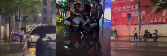 网传广西柳州男子当街持刀砍警察 其因竟是为了讨薪 情绪化下讨薪不成还要砍阿sir被捕！
