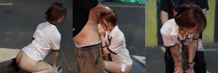 顶级福利姬 深夜路边3P调教露出 带链子被单男猛操 在副驾被内射曝光！