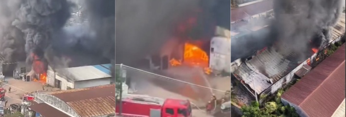阳春市人民桥家具厂 突发大火浓烟滚滚冲天 网友现场实拍流出场面心惊胆战！