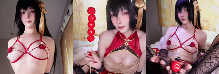 高颜值网黄 一小央泽 蕾丝袜玉足挑逗 极品身材旗袍写真诱惑