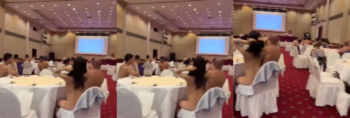 给家人们展示一波三百七十人的淫乱 男女全裸聚齐酒家内进行三百人的叠叠乐相当炸裂且还有领头人惨遭被抓！