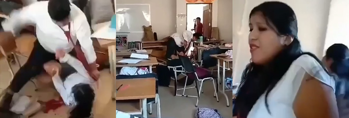 国外某学校学生捅人现场视频，连通数刀不解气，被捅学生当初流血身亡