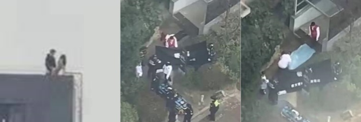 笑不活了 都有家室的一对狗男女天台偷情 男主因用力过猛将炮友顶下大楼！