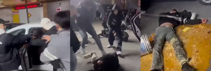 真是无知者无畏啊，山东泰安新泰街精神小伙当街群殴，棒棒到肉直接把人殴打致死！