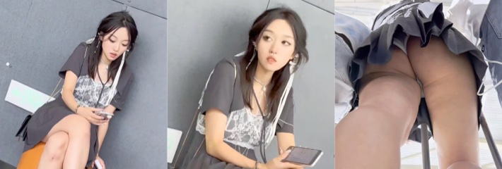 百褶裙超颜小姐姐 肉臀夹内内被抄底全收 走路一扭一扭反差诱惑直接看硬了！