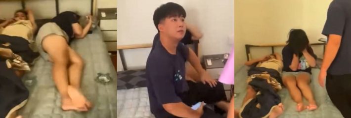 最搞笑的捉奸！小仙女穿着老公买的胸罩私会情夫 绿帽男痛哭质问 出租屋捉奸视频流出！