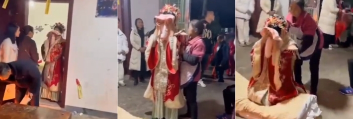 冥婚现场实拍流出 女子当场跪地哭嫁 看着真够吓人的！