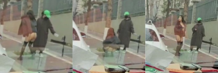 成都福利姬街头玩露出 被网友抓拍到 露大屁股在镜头前搔首弄姿