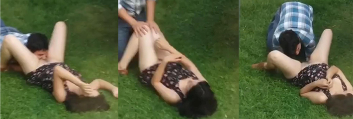 草坪恋人系列之优雅的舔逼绅士大白天在草坪上给女友舔逼 全程实拍老外的精彩瞬间！
