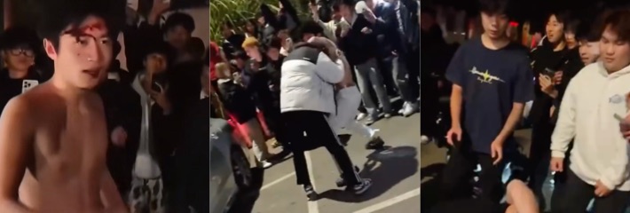 国服达摩火了后桂林龙门C罗1V4视频又火了 赤膊男因女友叛变约架现男友 被揍的头破血流依旧输人不输阵！