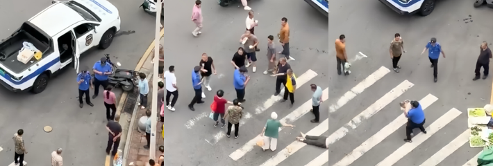 河南城管暴力执法 路人只是指责城管后被殴打致死 围观群众目瞪口呆直呼残忍