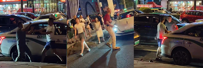 吉林长春 吾悦门口 疑似后车按喇叭引前车不满 就打起来了！