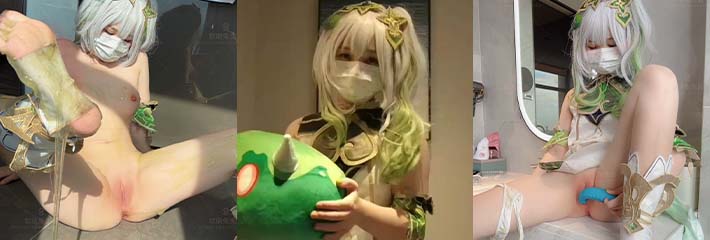 极品福利姬少女 软萌兔兔酱 COS史莱姆草神 极品一线天道具自慰高潮