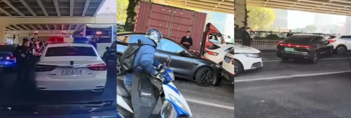 上海子孩开偷来的车狂飙撞警车 GTA5现实版上演 全城警方追不上！