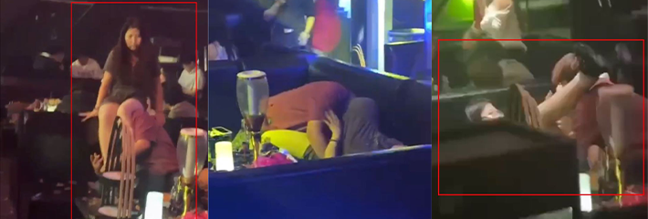 山东潍坊哈哈酒吧 情侣当众舔逼 头都从裙子里塞进去了 喝点逼酒大庭广众变牲口