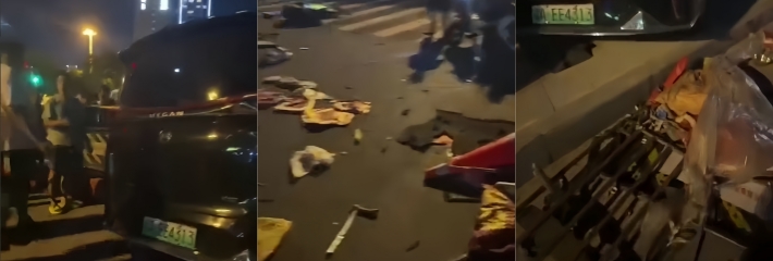 广州海珠区新南路 庄头公园北门 司机疲劳驾驶引发一起交通事故 致6人受伤!