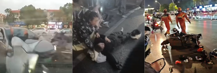 江西景德镇豪德广场车祸 一车突然加速连撞四五人一人身亡 网友实拍现场触目惊心！
