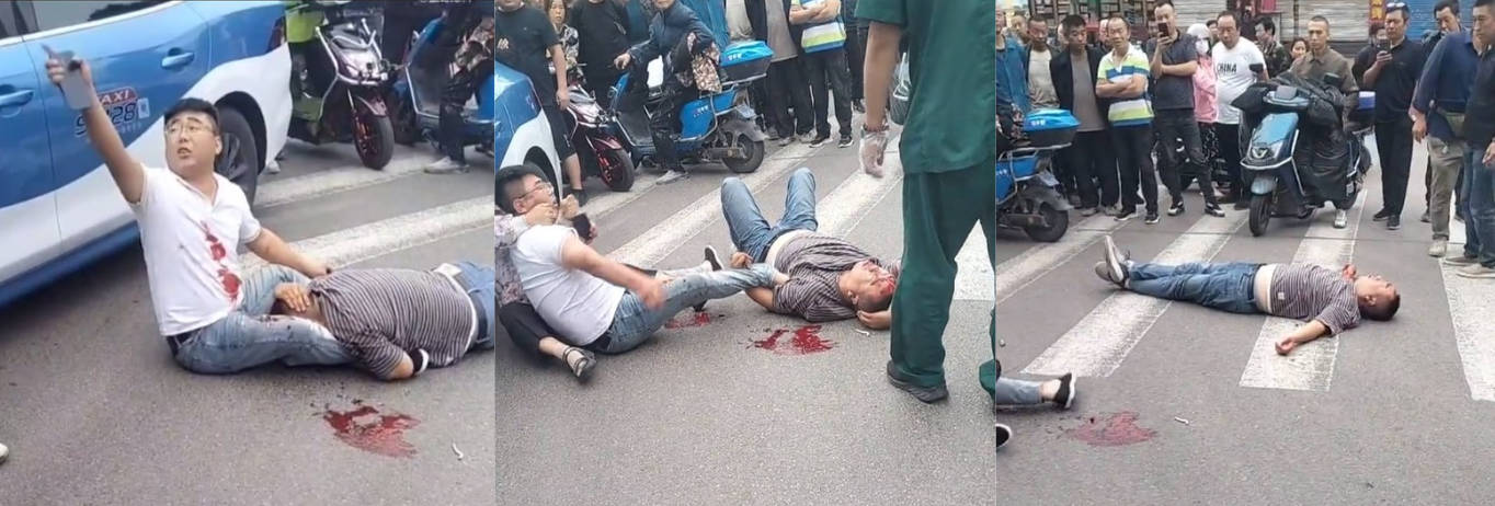 山西太原一男子疑似酒驾肇事 出租车司机给撞了还嚣张暴打出租车司机！