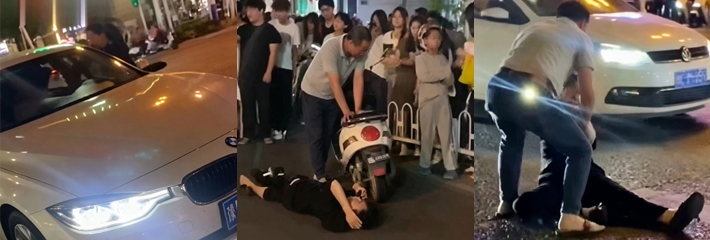 漳州漳浦龙湖大道 老公带小三开车被抓 原配当街狂扇耳光痛打小三