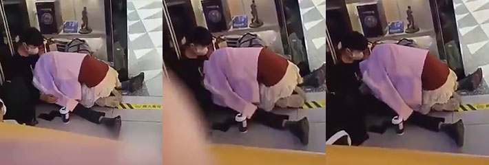 广州动漫星城好心的女生帮男生“吸出毒素” 说是吸蛇毒素实则是嗦骡子吧！
