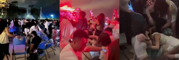 权志龙澳门演唱会 女粉丝大打出手 白衣女子骂人引发混乱台下乱成一锅粥