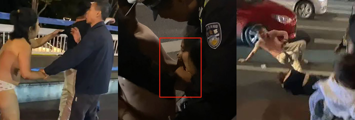 广西柳州两个路怒女孩上面精彩名场面 下车干架扒光对方衣服很是有亮点！