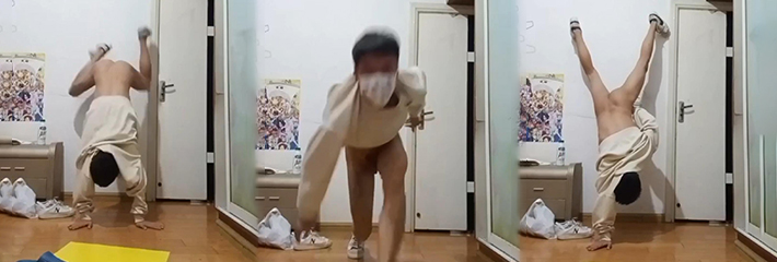 体育生打飞机都要这么抽象吗？ 这个打飞机手软直接撞到头咋办？