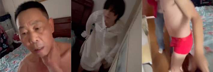 抓奸现场上演经典名场面 女子当时还在穿裤衩就被老公拍摄曝光！