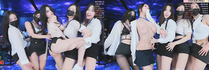 PandaTV辣妹齐聚！韩国BJ女团“夜场大派对”画面流出