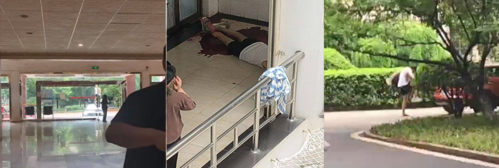 长沙某大学进来一个疯子 打伤了一堆学生 还把老师的车砸了 大学校园安全隐患令人堪忧