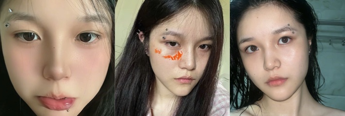 湖南长沙唇钉小妹 刘思雨 被男友用多根肉棒玩弄至喷水 极品高颜值反差婊三根JB同时插入 ！