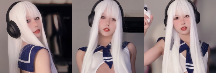 推特白毛女友 布丁大法 极限卡视野真空上阵 渔网袜翘臀酥胸定制写真诱惑力拉满！