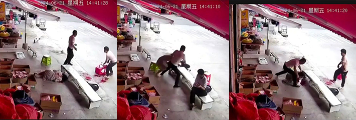 这是情杀现场？男的被刀傻了，看着女的被捅