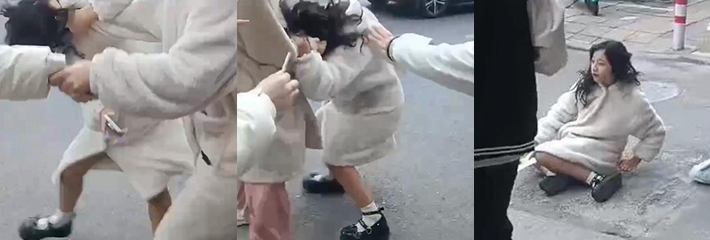 江西九江市校园霸凌再次上演 精神小妹街头霸凌小仙女 旁边男生嬉皮笑脸一脸漠然！