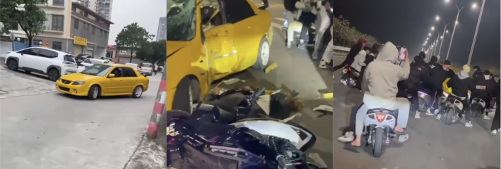这下可就闯了祸 一精神小伙儿告诉行驶摩托与无牌轿车碰撞发生惨烈车祸 摩托车主当场凉了 车祸现场曝光！