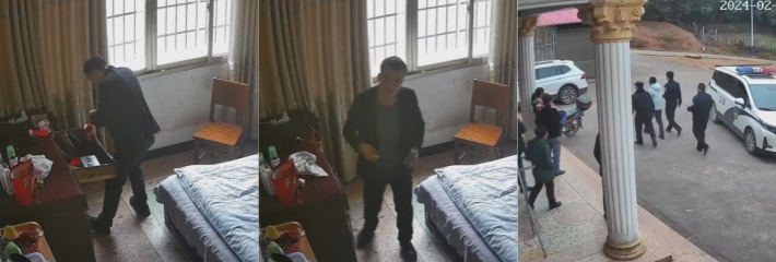 大哥这智商也出来盗窃？！盗窃知道擦指纹却眼瞎看不见头顶那么大的摄像头