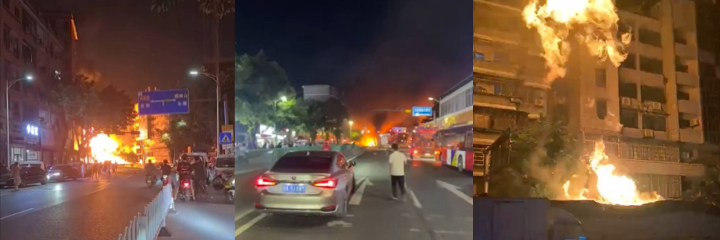 广州白云区太和南路货车爆炸事件，疑似化学品泄漏引发，消防扑灭明火无伤亡救援及时