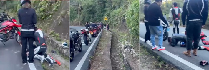 玩车网红袁冲家辉 高速摔车险送命 聊天记录曝光 以后再也不骑快了 摩托太可怕！
