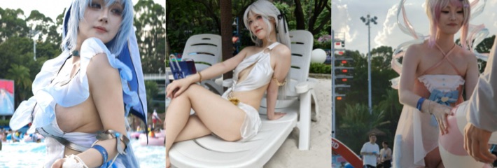 2025长隆水世界cos比基尼大走光 高清透视湿身露毛露点 二次元女神私处特写合集！